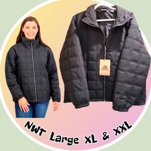 NWT Sz XXL Thermocloud Technology Quilted Puffer Jacket w Hood & 2 Snap Pockets